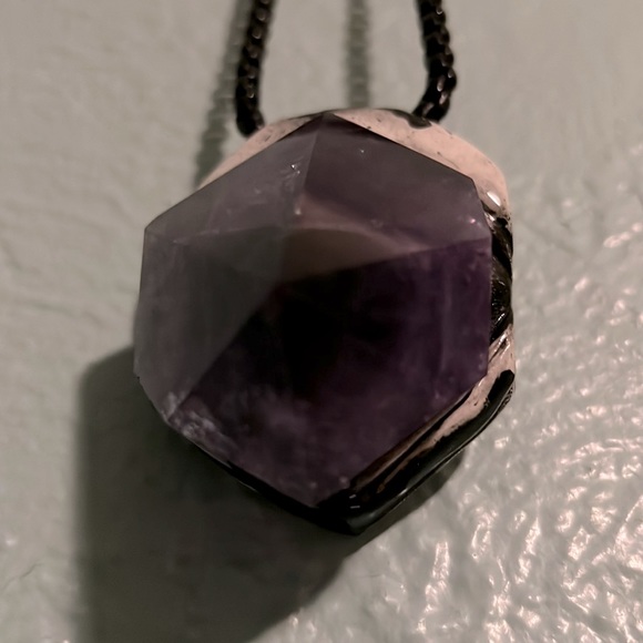 SOLD - One of a kind ADINA MILLS Amethyst Necklace - STATEMENT PIECE - Picture 3 of 5
